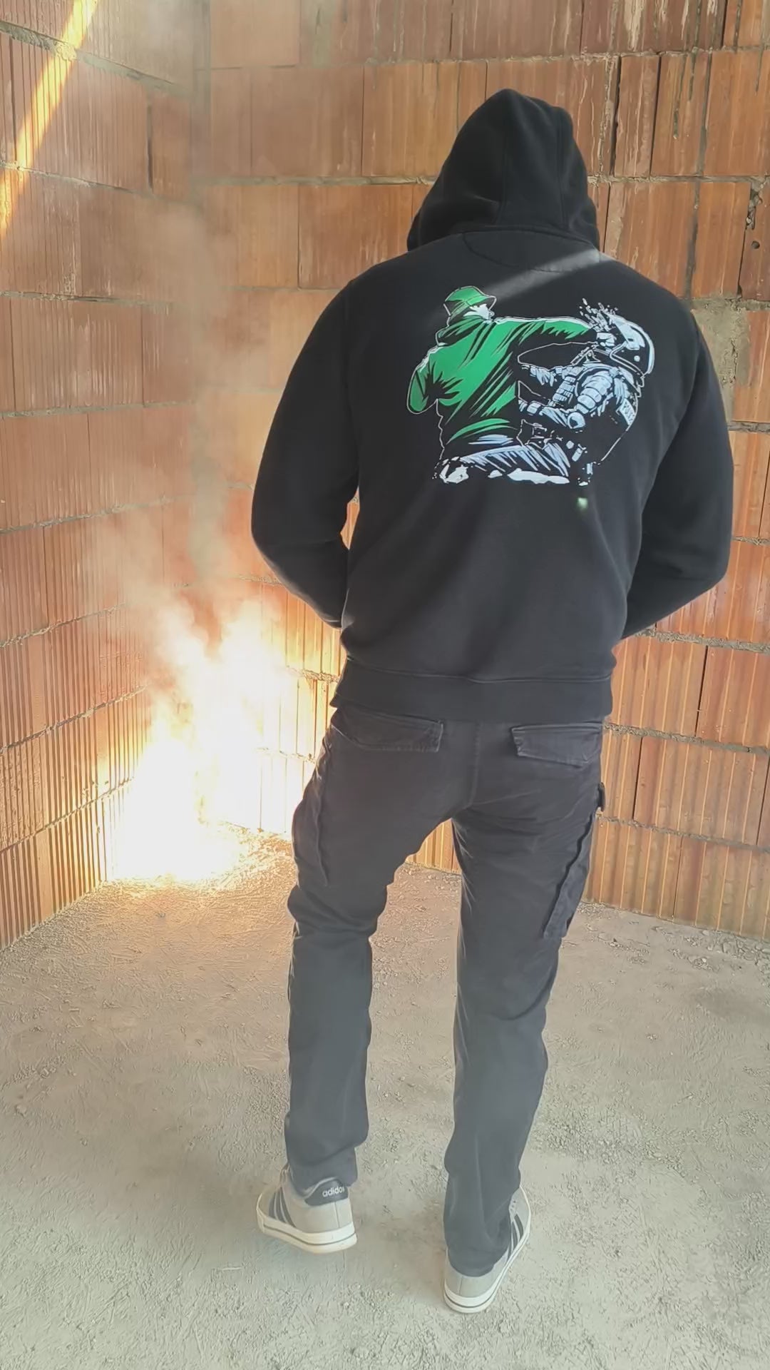 01- Hanorac 💯bumbac gros cu fermoar și gluga dubla "acab"