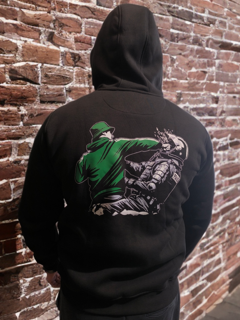 01- Hanorac gros cu fermoar și gluga dubla "acab"